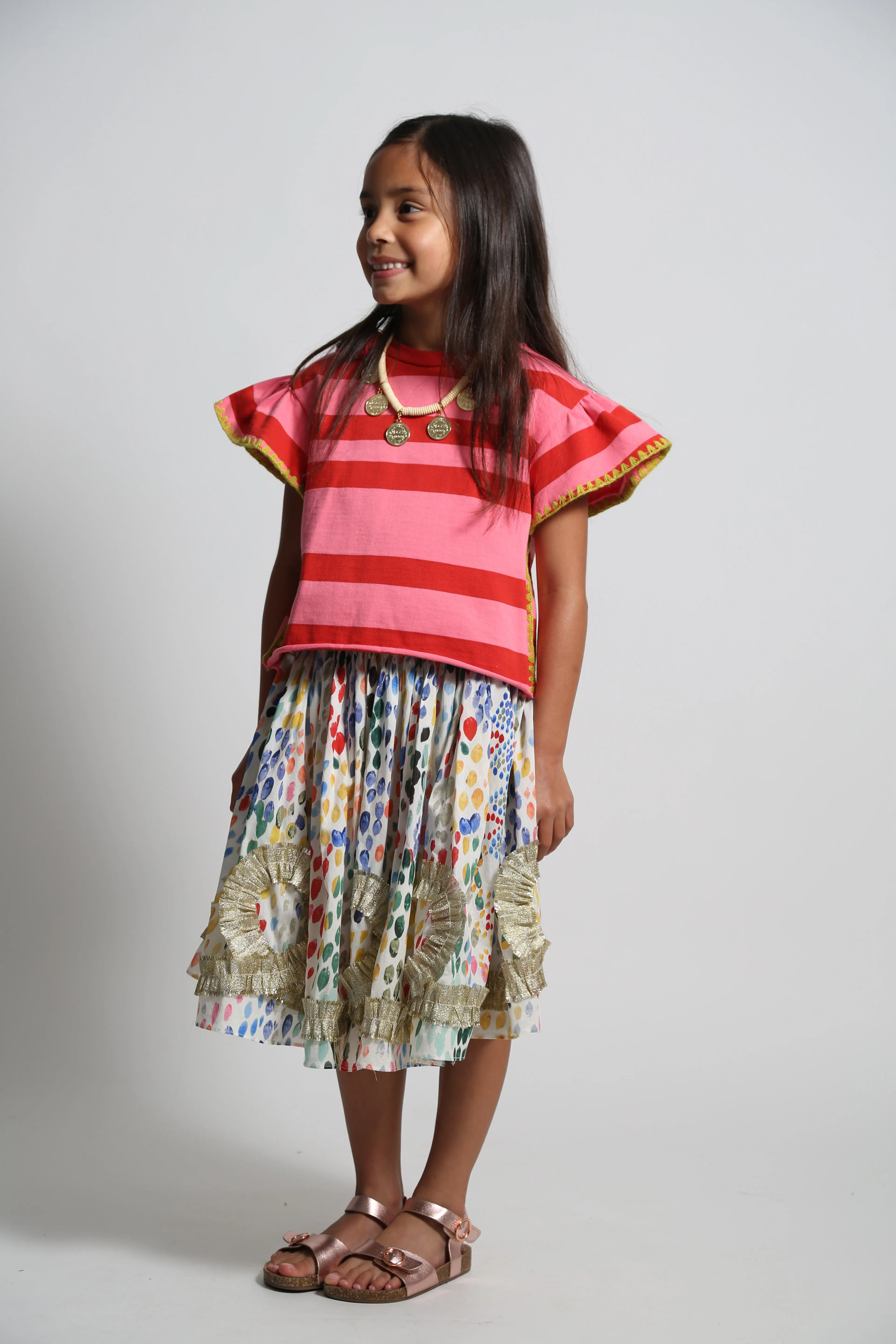 ALEXANDRA RIBBON PLEATED SKIRT