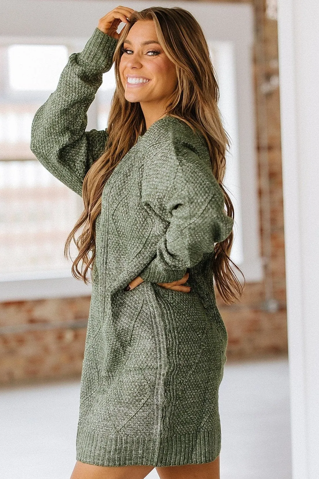 Ashley Cable Knit Sweater Dress