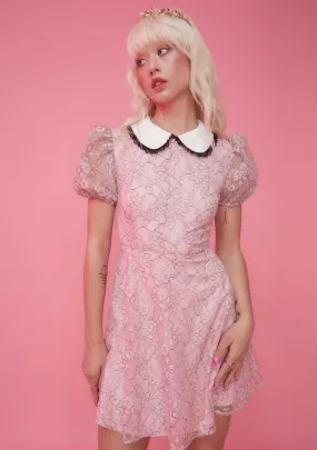 Dancing Dahlia Lace Babydoll Dress