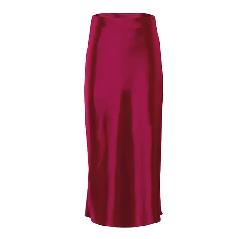 Heather Elegant Satin Maxi Skirt