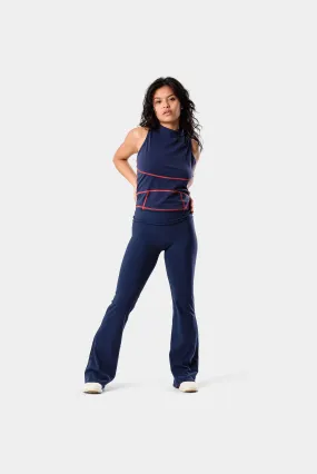 Lavada Fold Flared Leggings 31" - Dark Iris