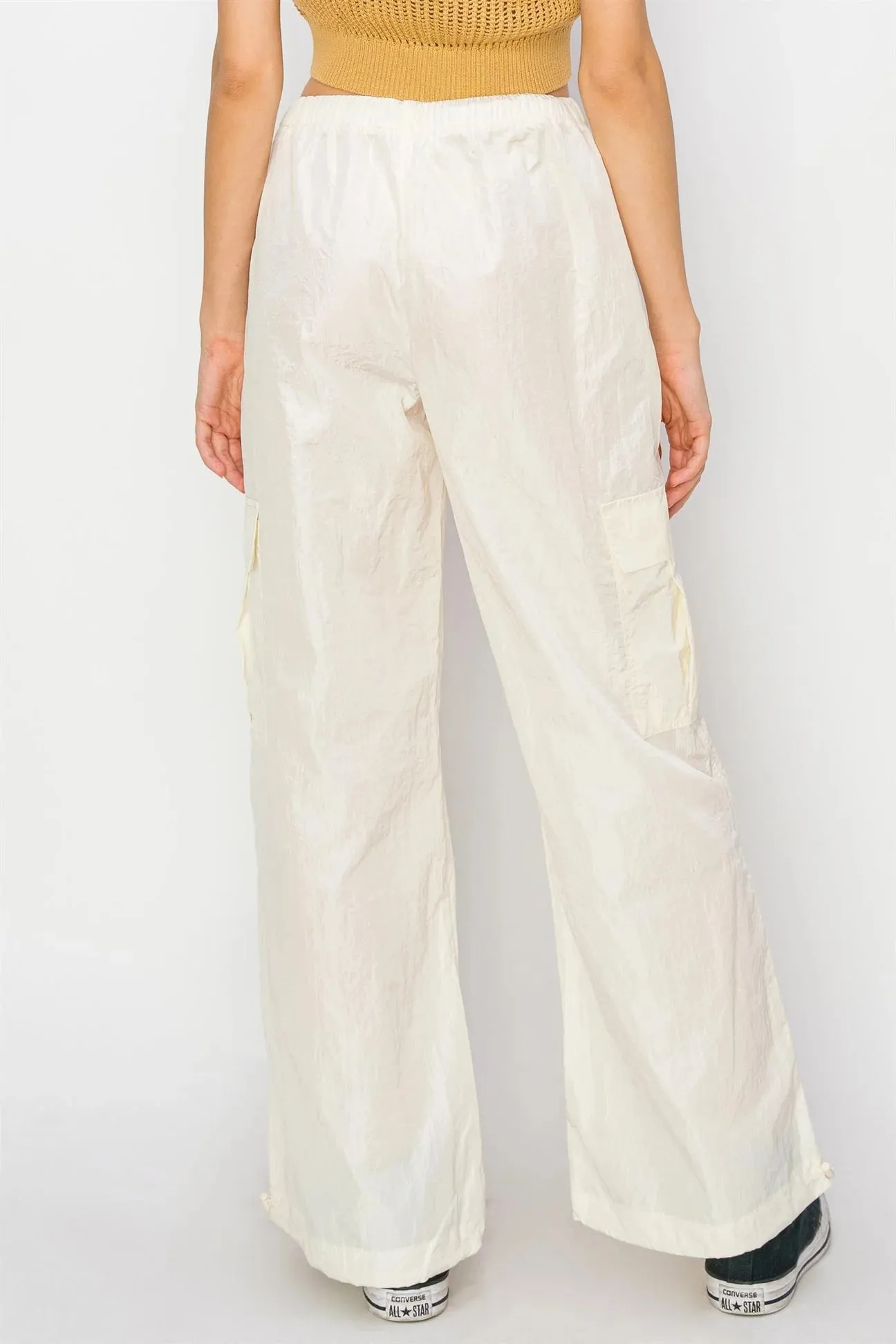 Low Rise Parachute Cargo Pants