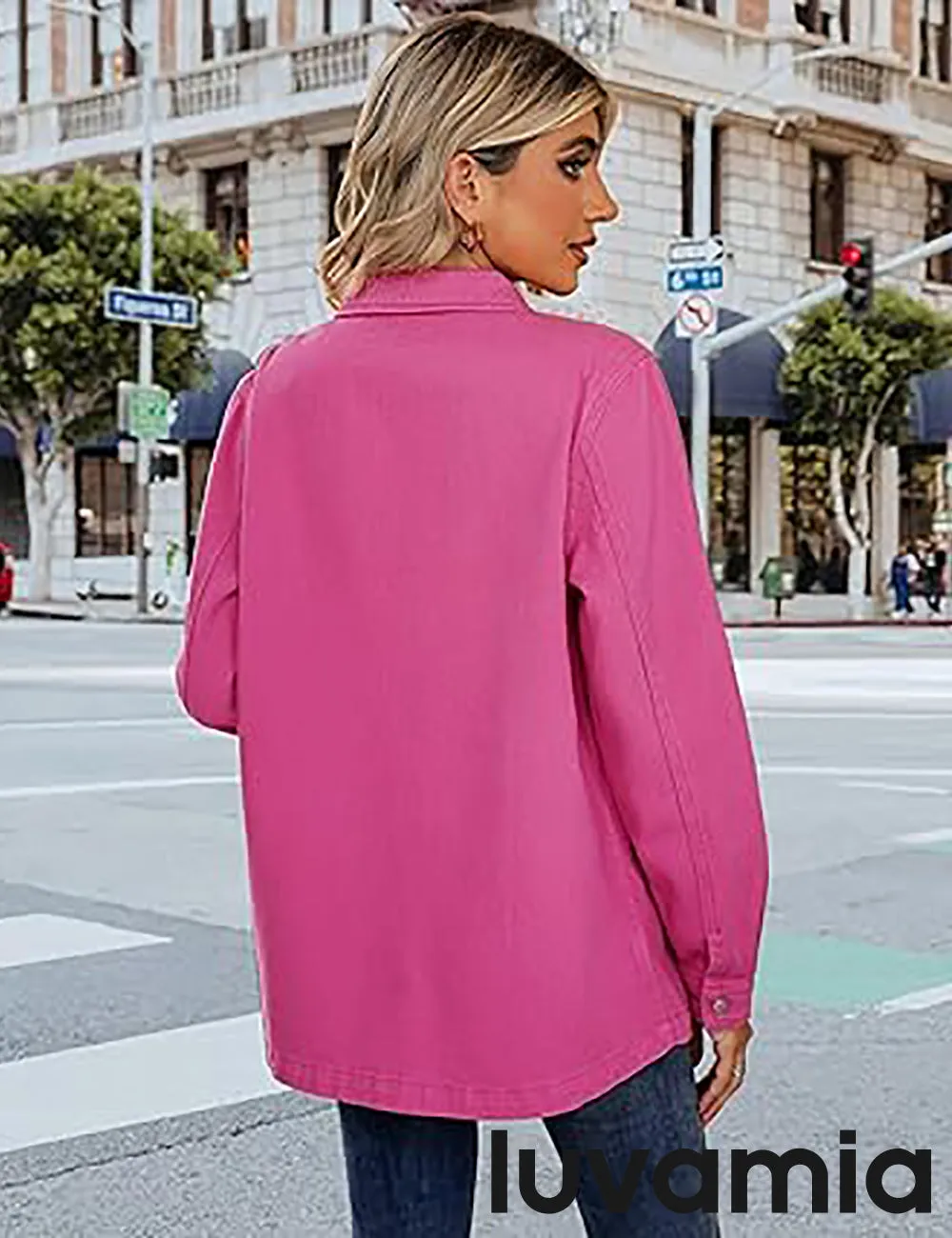 luvamia 2025 Jean Jackets for Women Fashion Oversized Button Down Denim Jacket Western Fall Shacket Jacket with Pockets