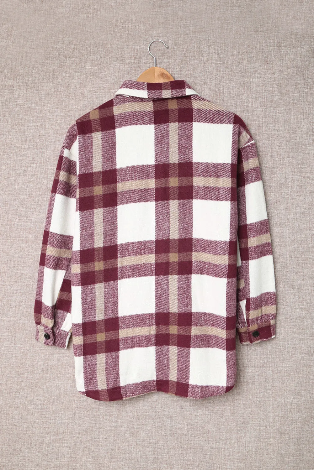 Plaid Print Pocket Women Shacket