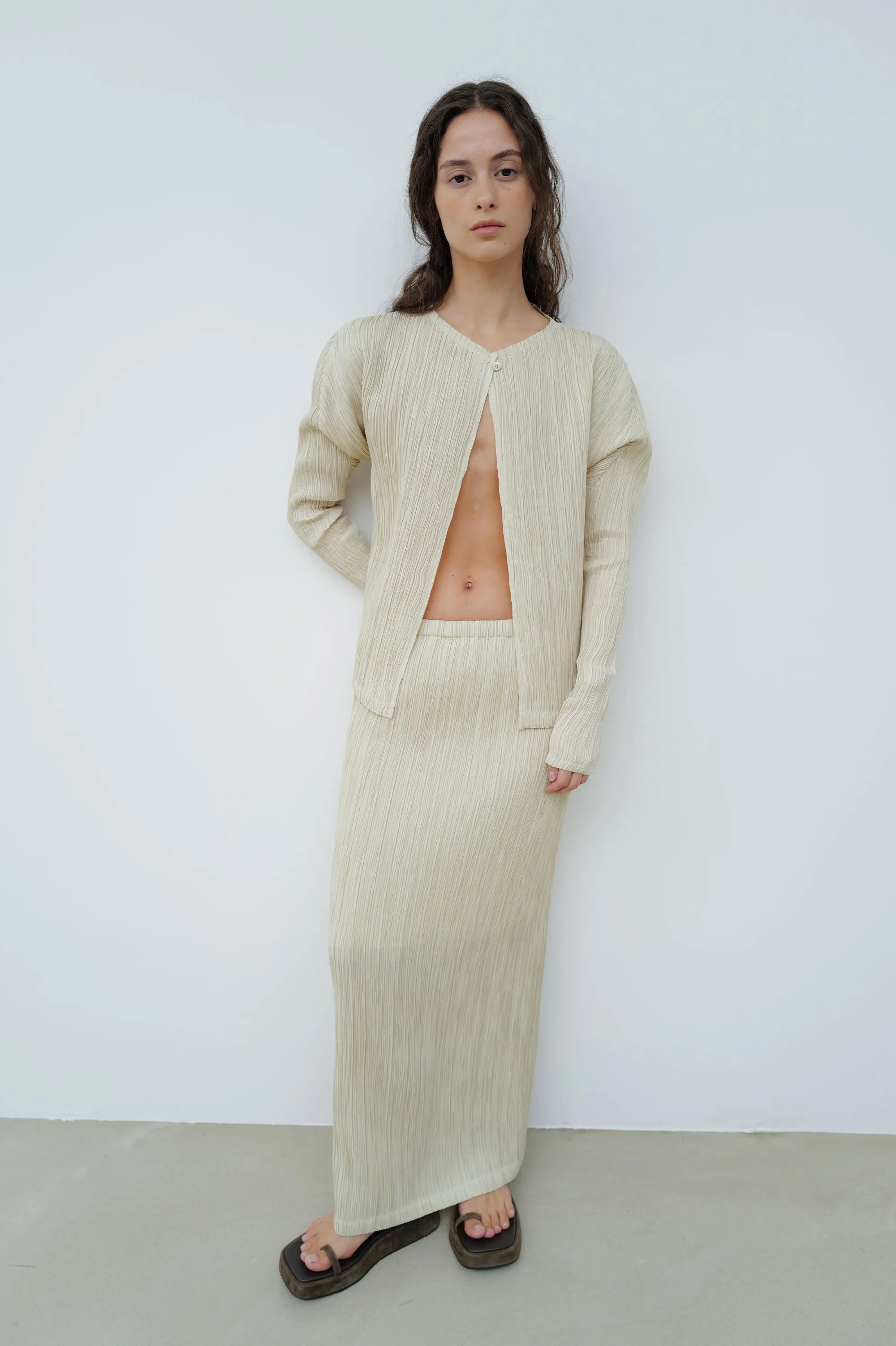 Pleated Midi Skirt