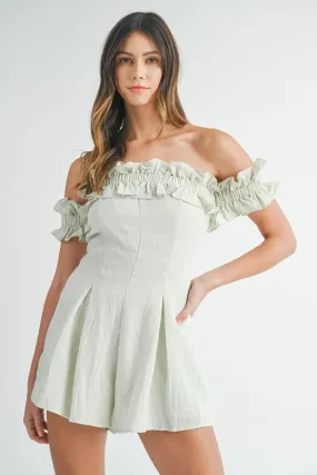 Ruffled Off The Shoulder Romper