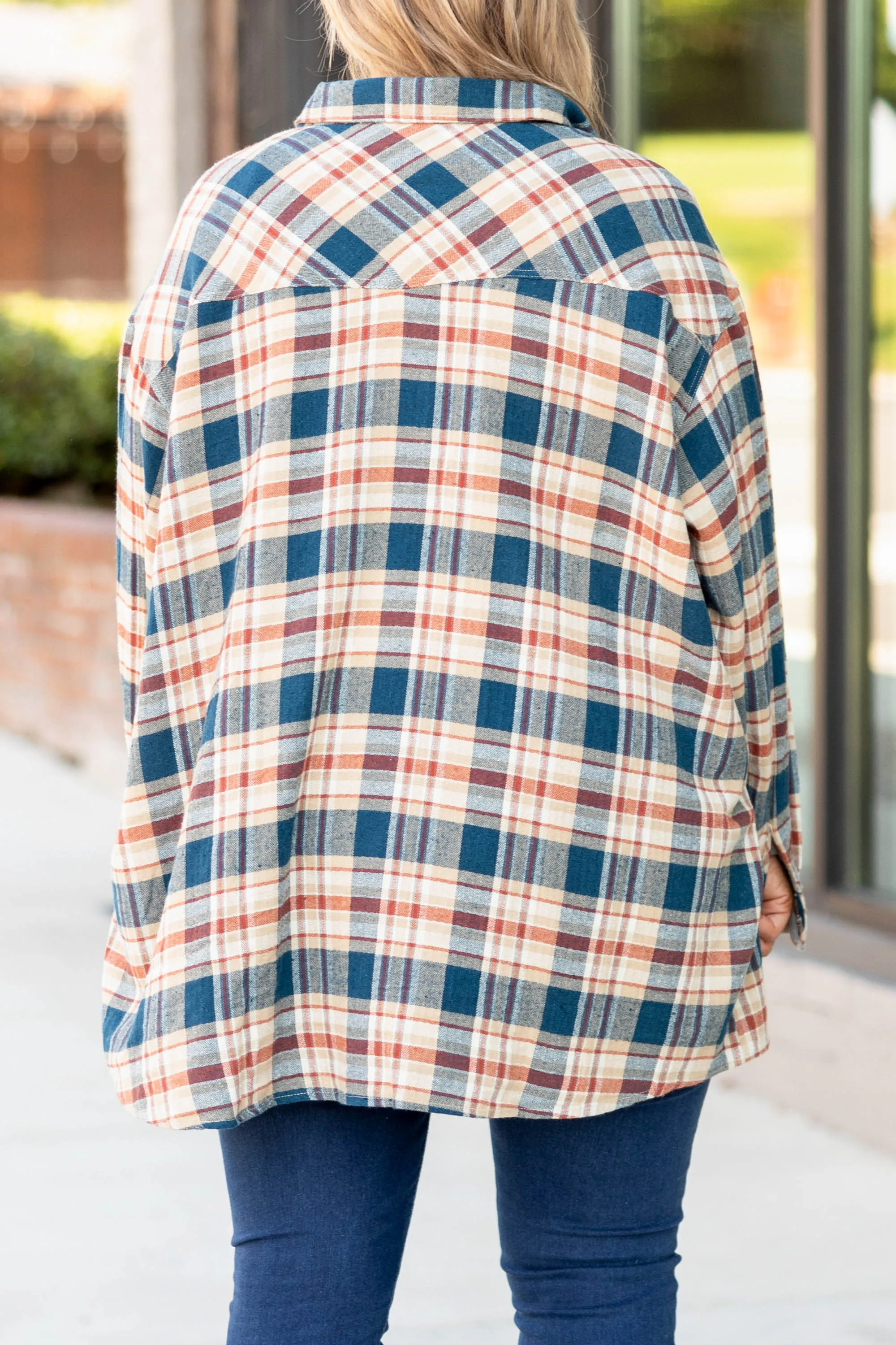 Work Hard Flannel, Multi Navy
